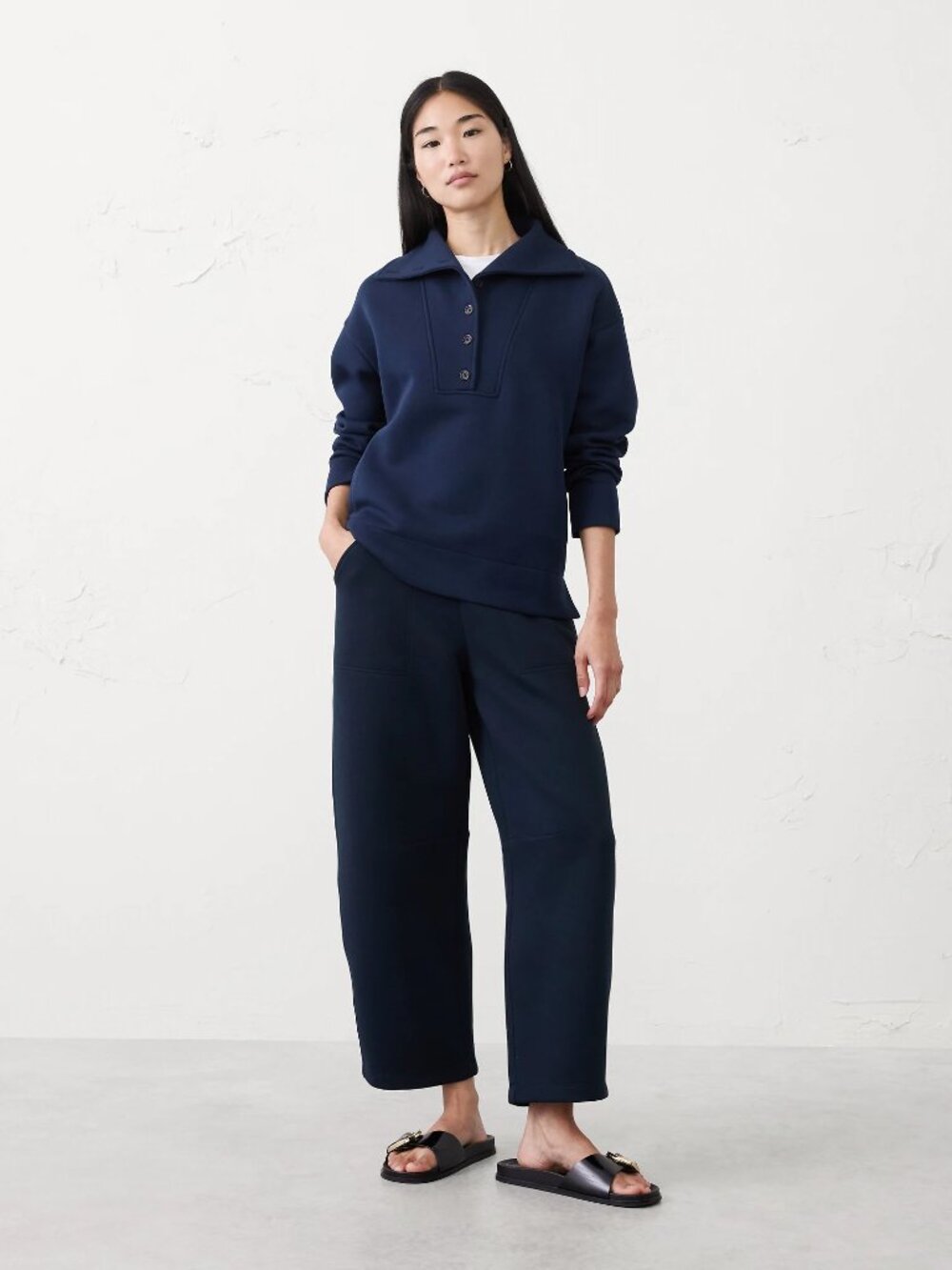 BR banana republic factory Weekender Slim Barrel High-Rise Pant - Navy